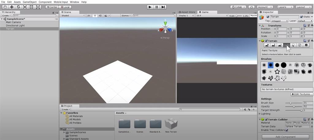 Create A Terrain, Add Trees And Grass In Unity